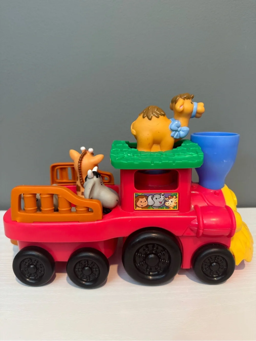 Colorful Animal fisher price little people Train Toy - Red, Blue, Green, Orange